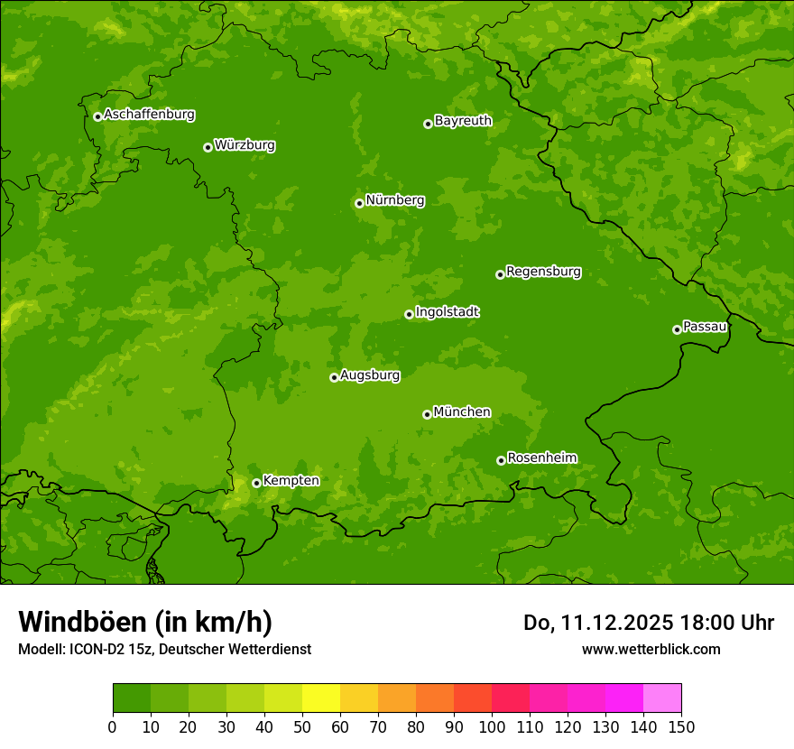 Modellkarten Windgeschwindigkeit