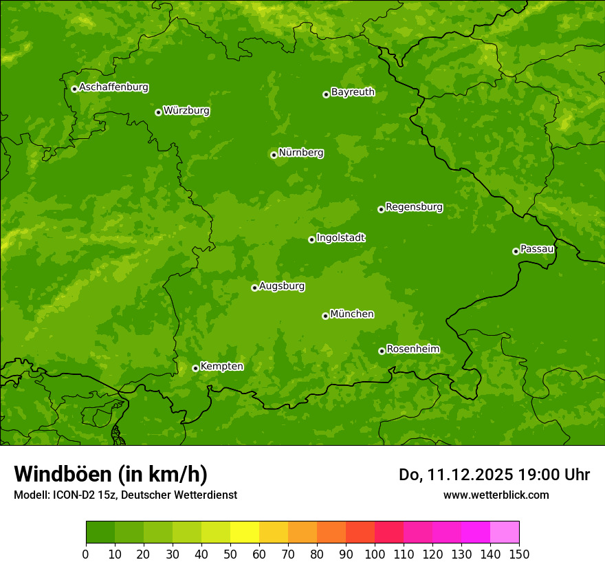 Modellkarten Windgeschwindigkeit