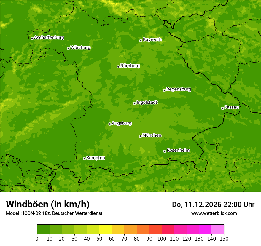 Modellkarten Windgeschwindigkeit