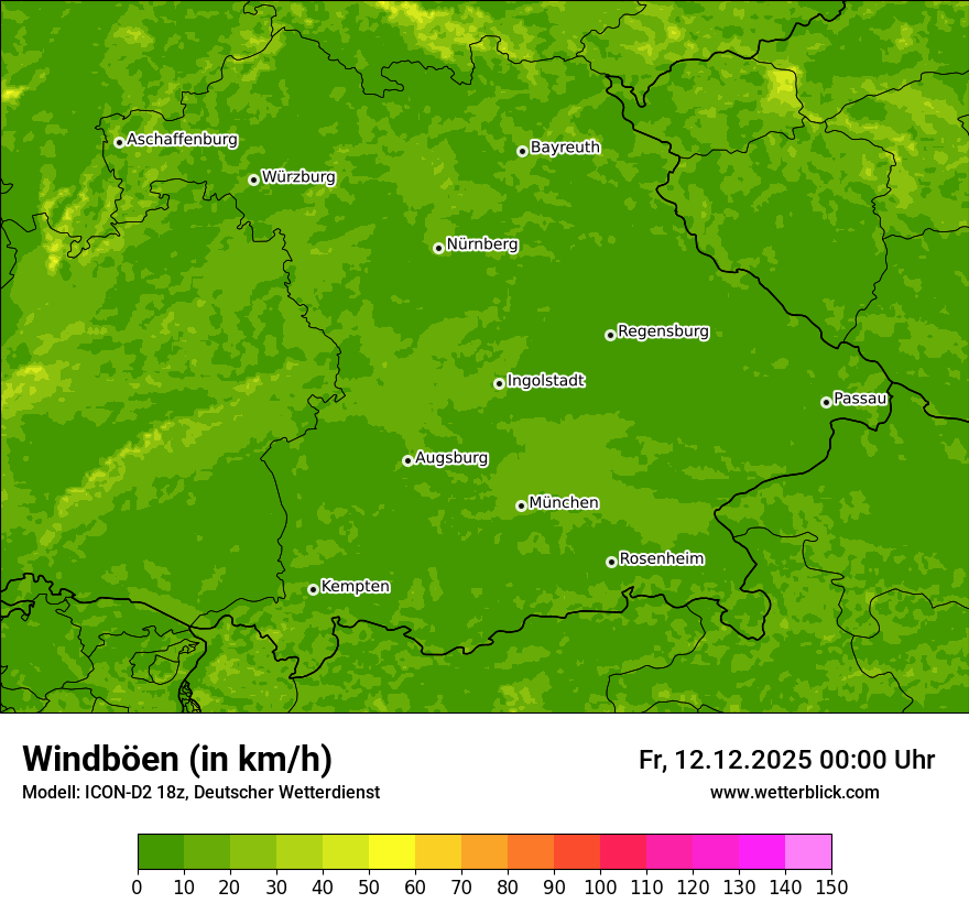 Modellkarten Windgeschwindigkeit