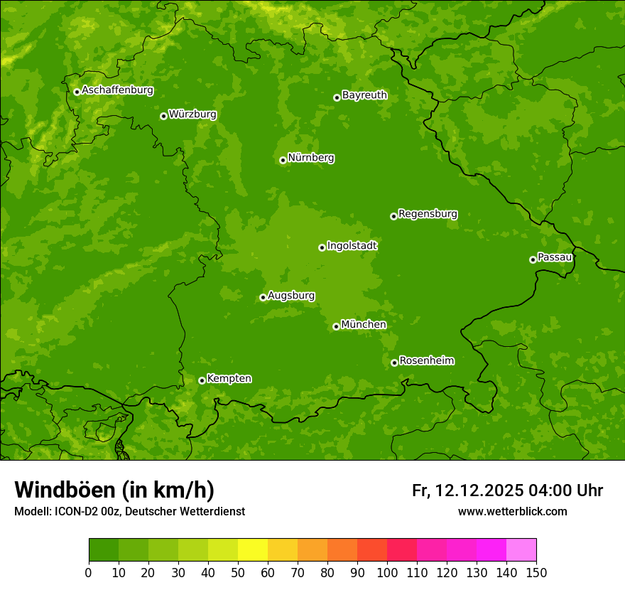Modellkarten Windgeschwindigkeit