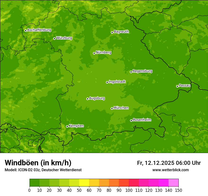 Modellkarten Windgeschwindigkeit