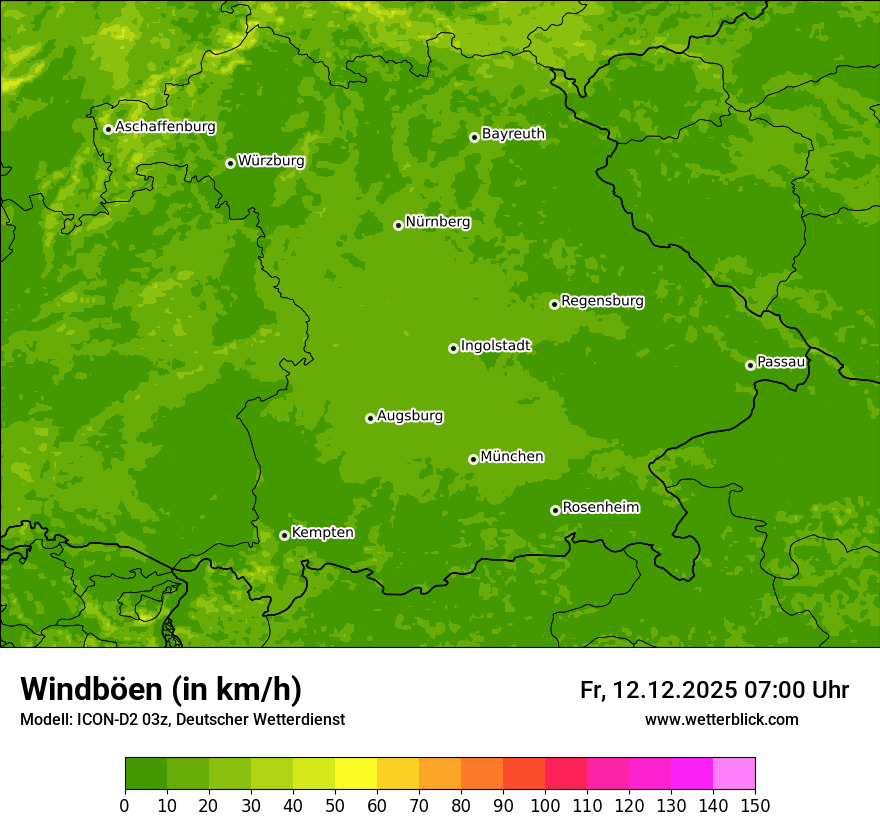 Modellkarten Windgeschwindigkeit