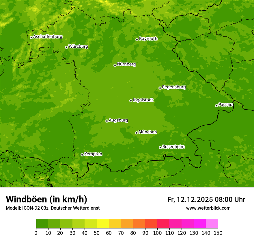 Modellkarten Windgeschwindigkeit