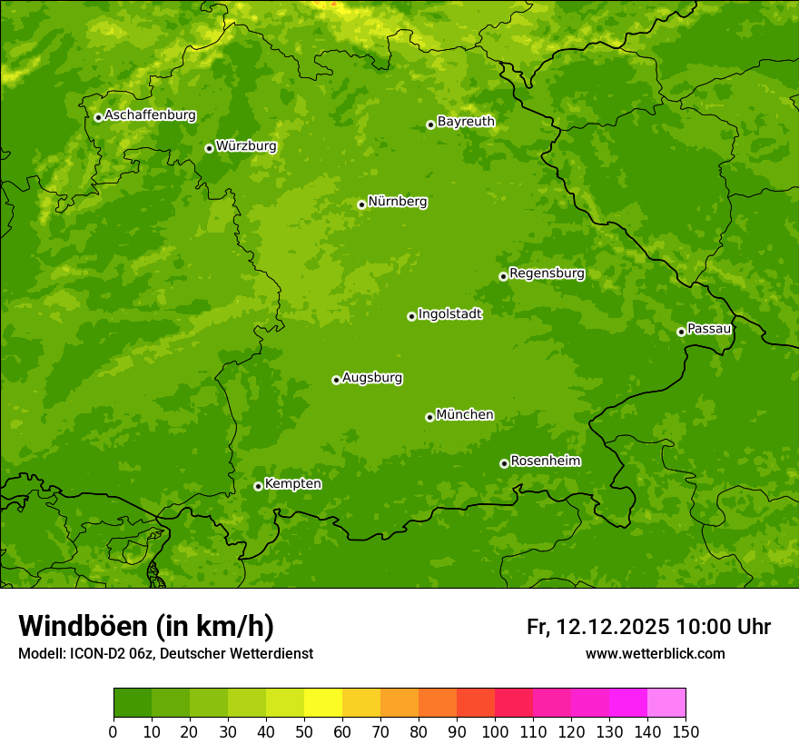 Modellkarten Windgeschwindigkeit