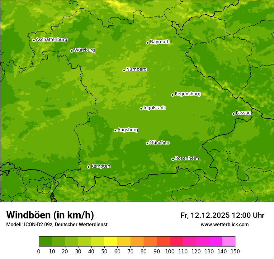 Modellkarten Windgeschwindigkeit