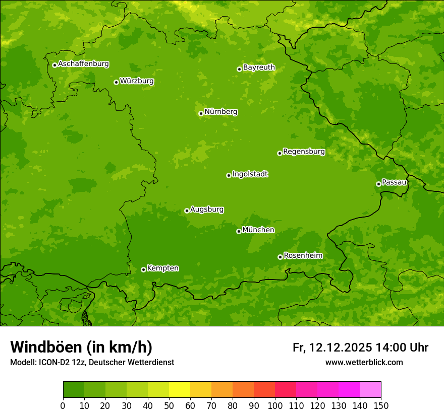 Modellkarten Windgeschwindigkeit