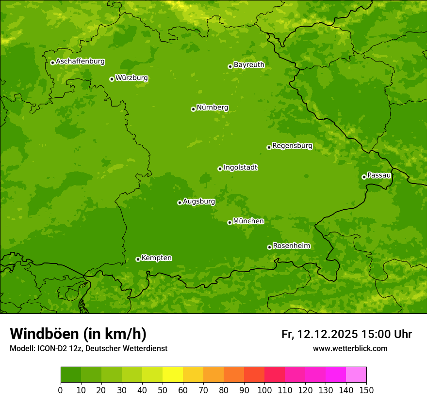 Modellkarten Windgeschwindigkeit