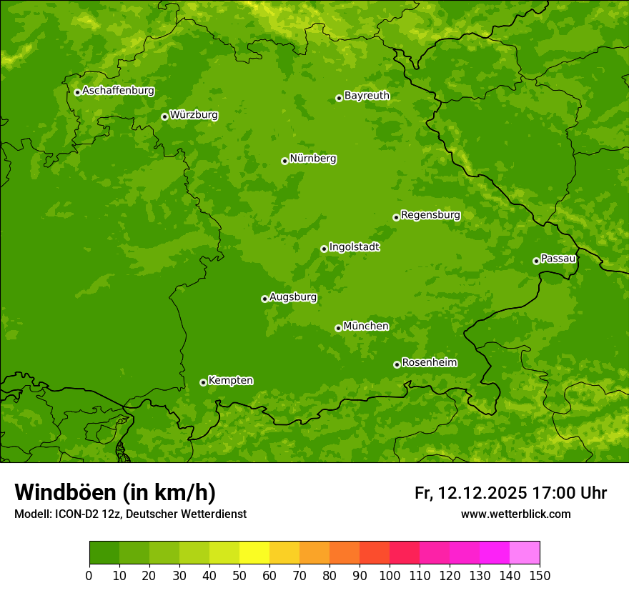Modellkarten Windgeschwindigkeit