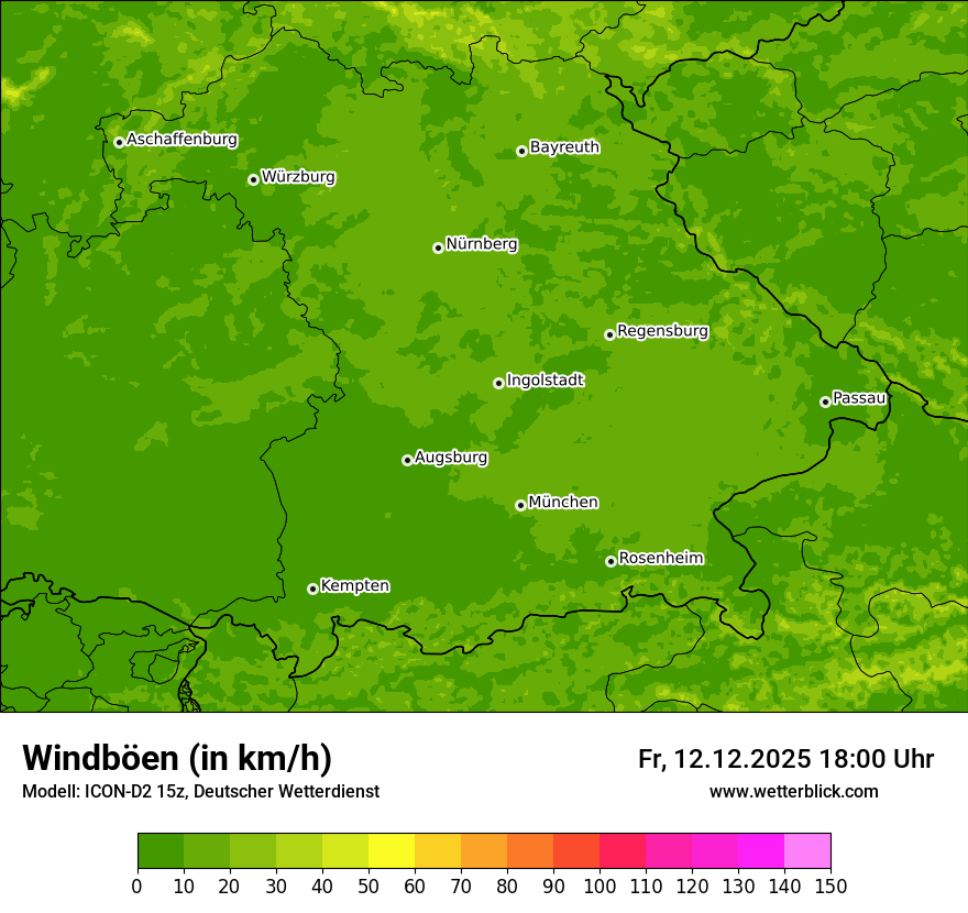 Modellkarten Windgeschwindigkeit