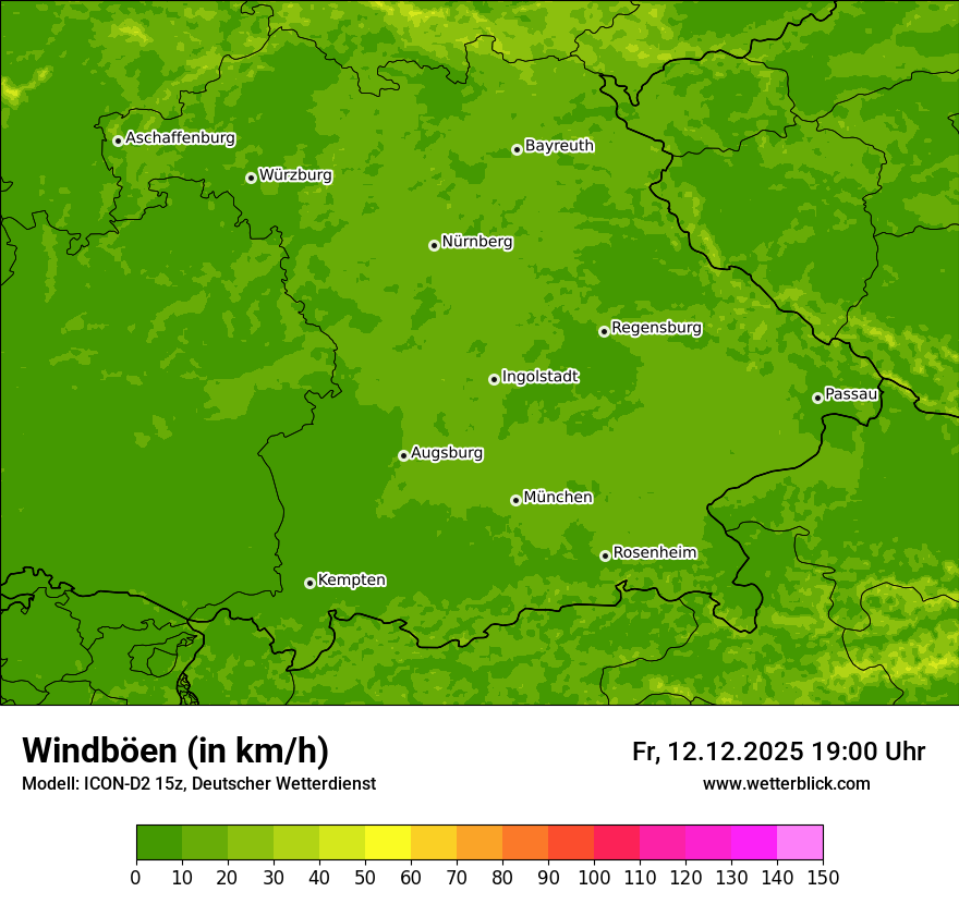 Modellkarten Windgeschwindigkeit