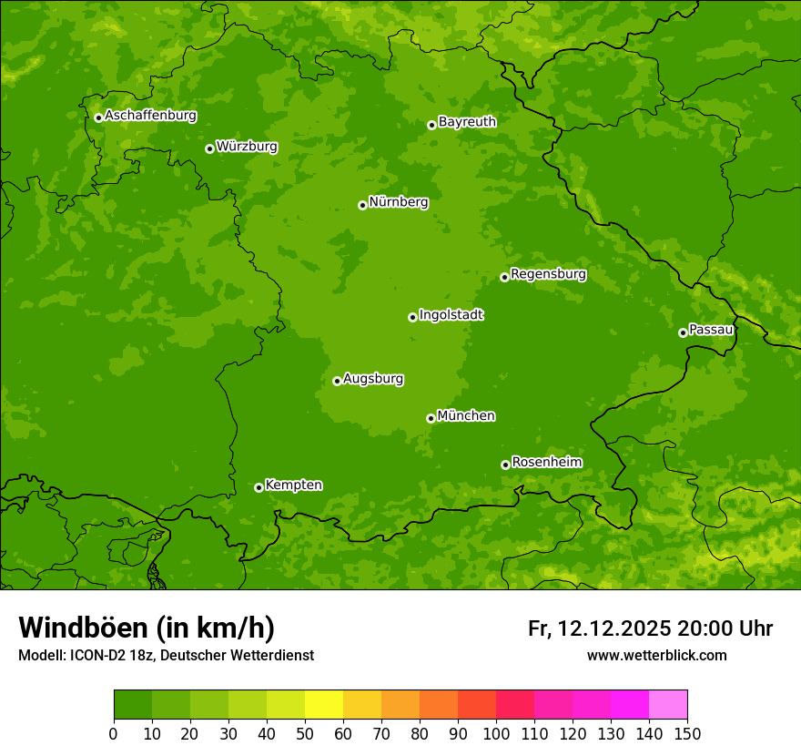 Modellkarten Windgeschwindigkeit
