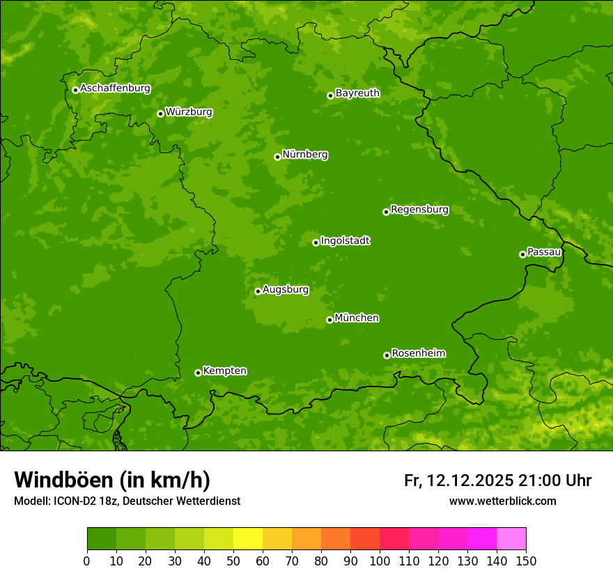 Modellkarten Windgeschwindigkeit