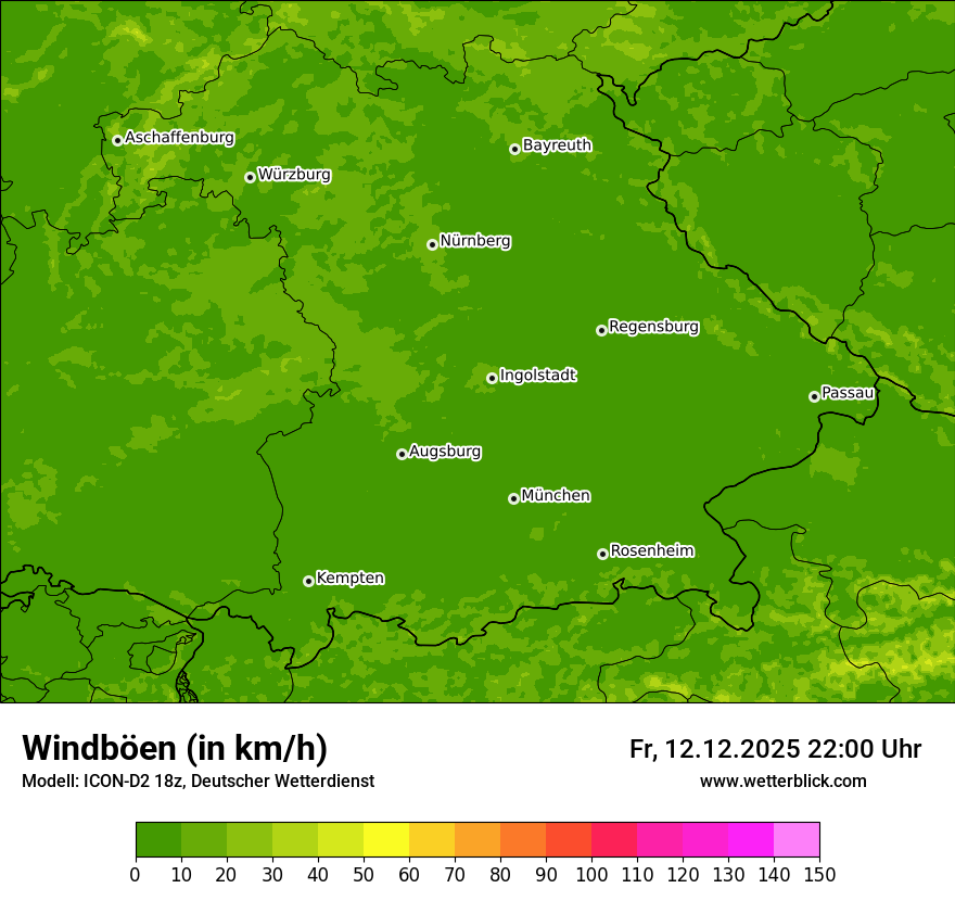 Modellkarten Windgeschwindigkeit