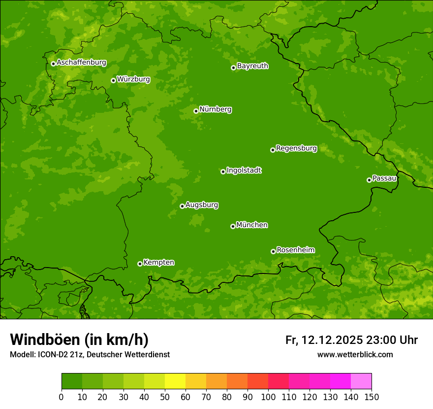 Modellkarten Windgeschwindigkeit
