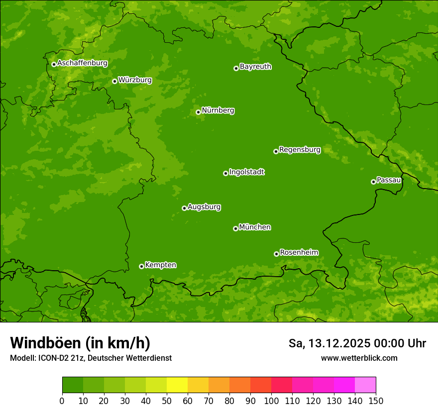 Modellkarten Windgeschwindigkeit