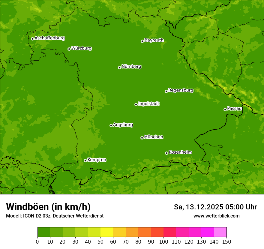 Modellkarten Windgeschwindigkeit