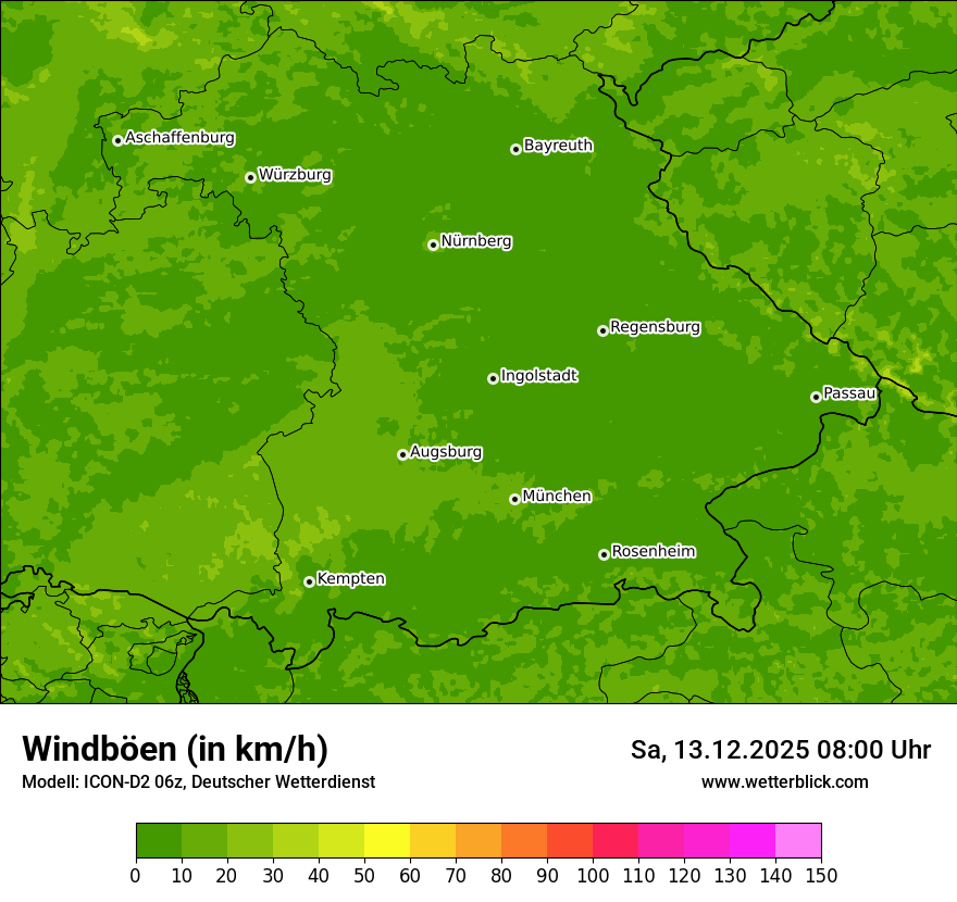 Modellkarten Windgeschwindigkeit