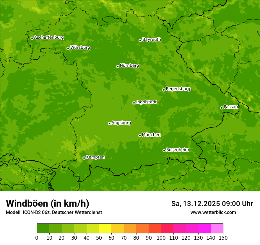 Modellkarten Windgeschwindigkeit