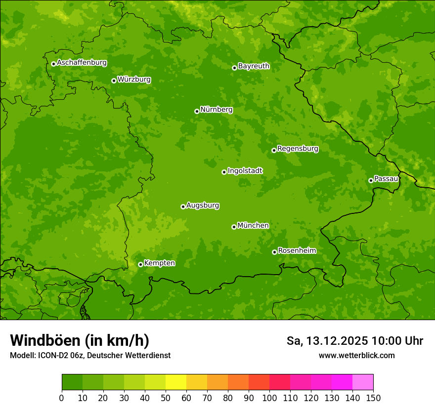 Modellkarten Windgeschwindigkeit