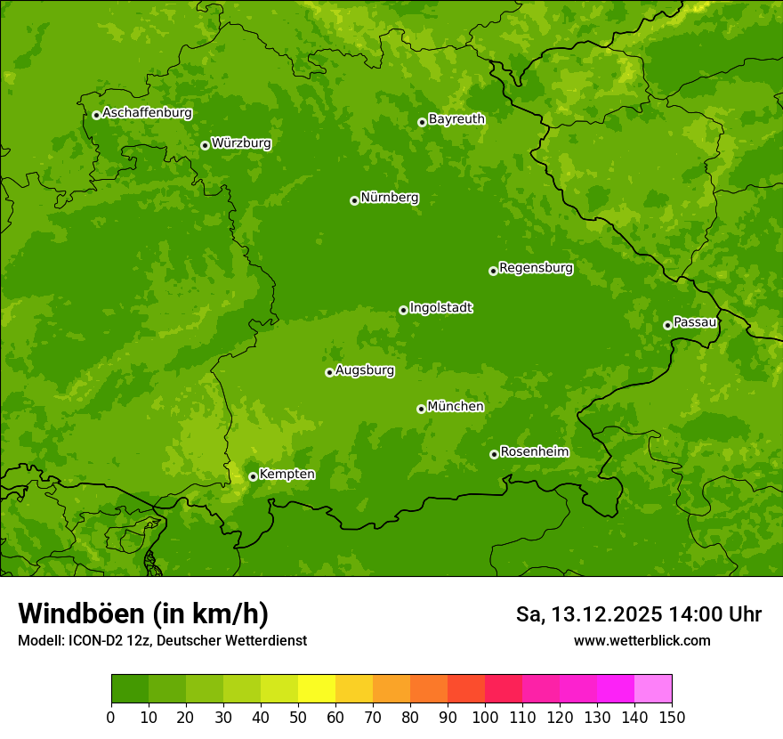 Modellkarten Windgeschwindigkeit