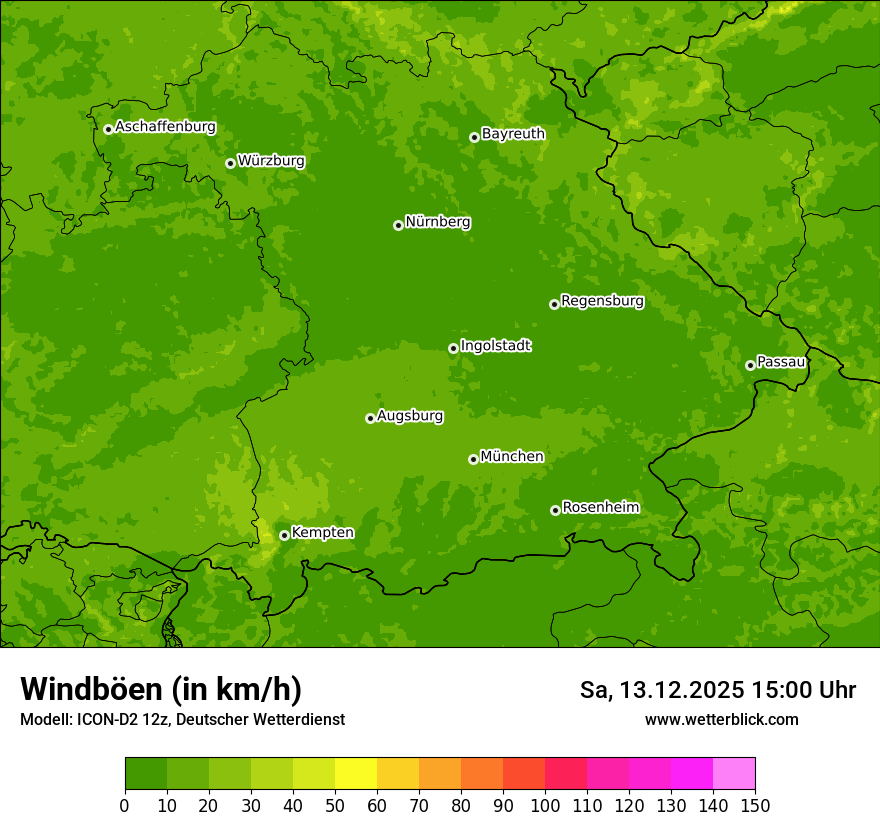 Modellkarten Windgeschwindigkeit