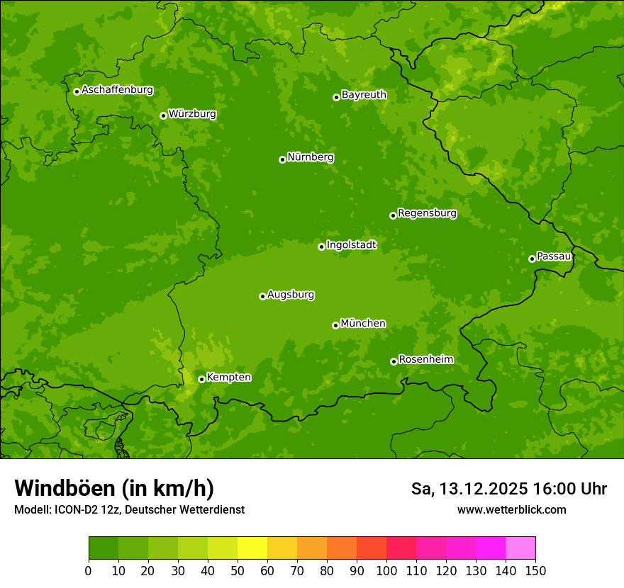 Modellkarten Windgeschwindigkeit