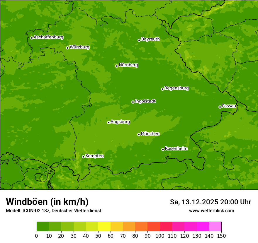 Modellkarten Windgeschwindigkeit