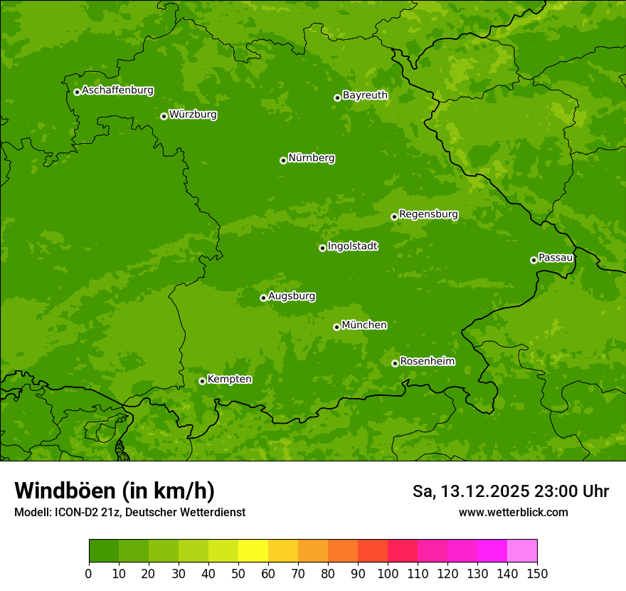 Modellkarten Windgeschwindigkeit