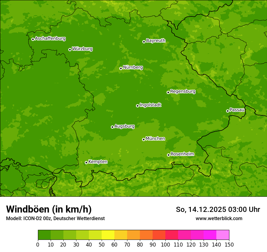 Modellkarten Windgeschwindigkeit