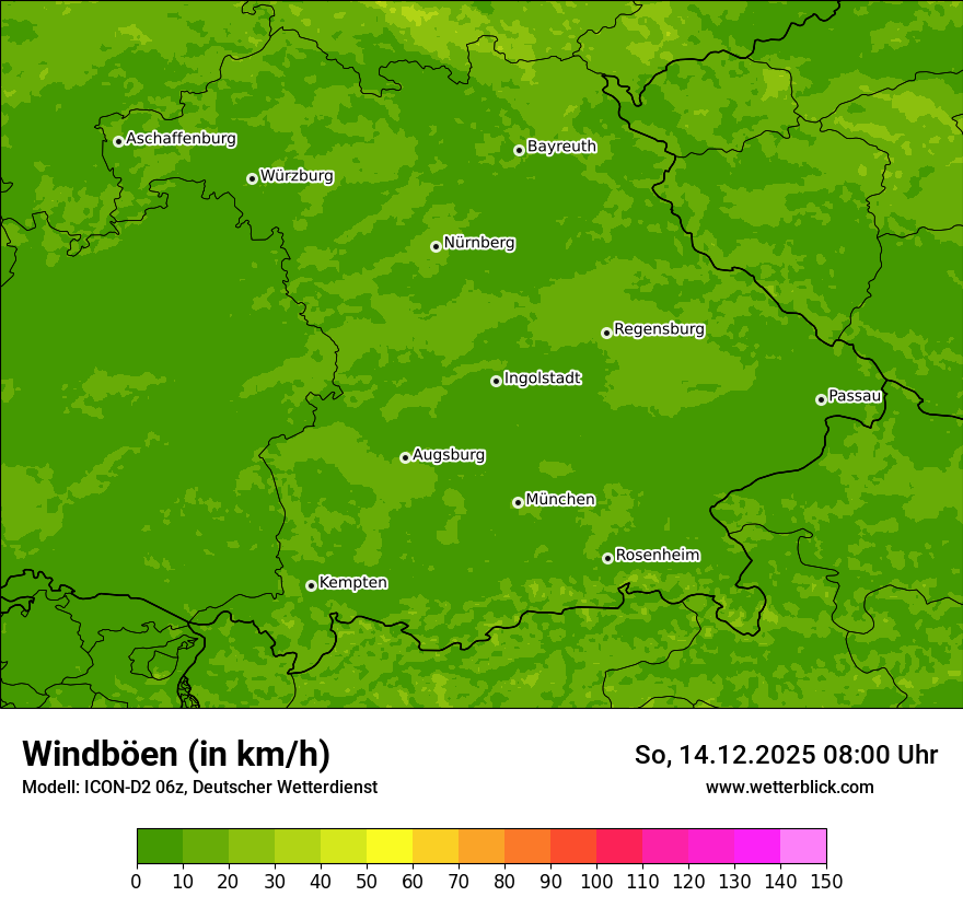 Modellkarten Windgeschwindigkeit