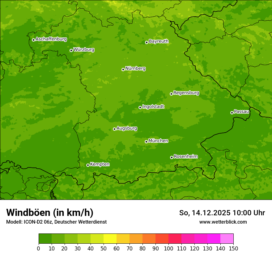Modellkarten Windgeschwindigkeit