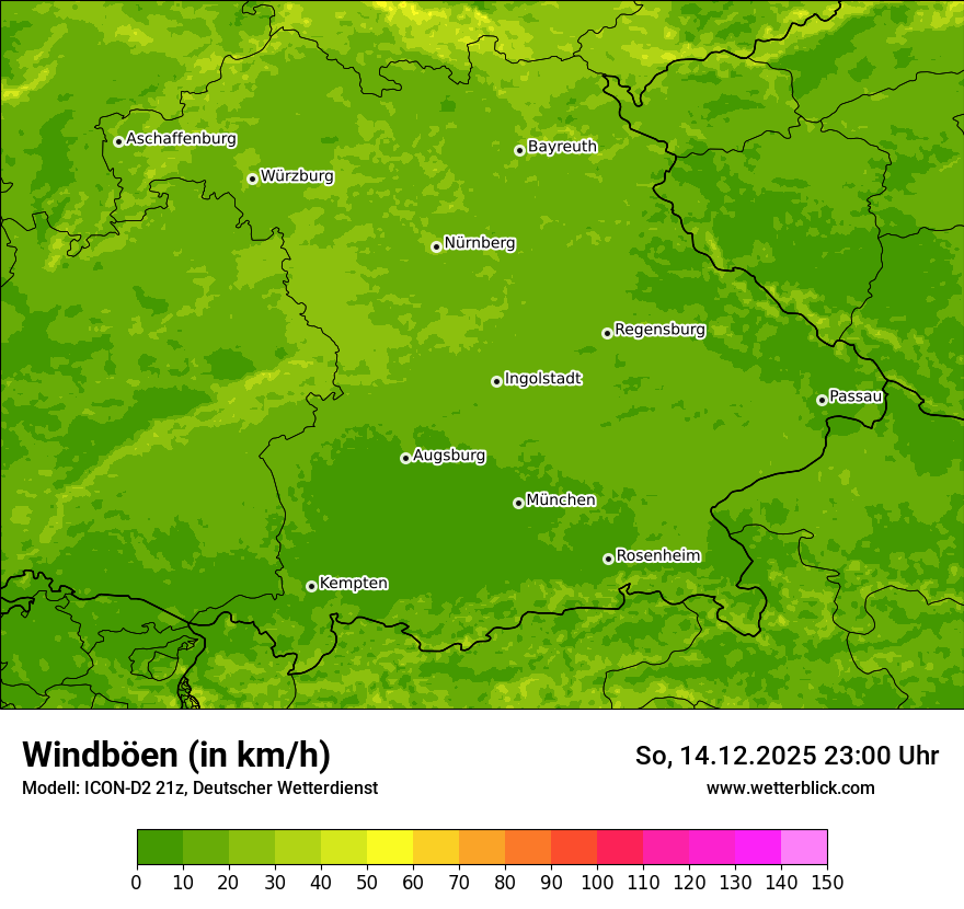 Modellkarten Windgeschwindigkeit