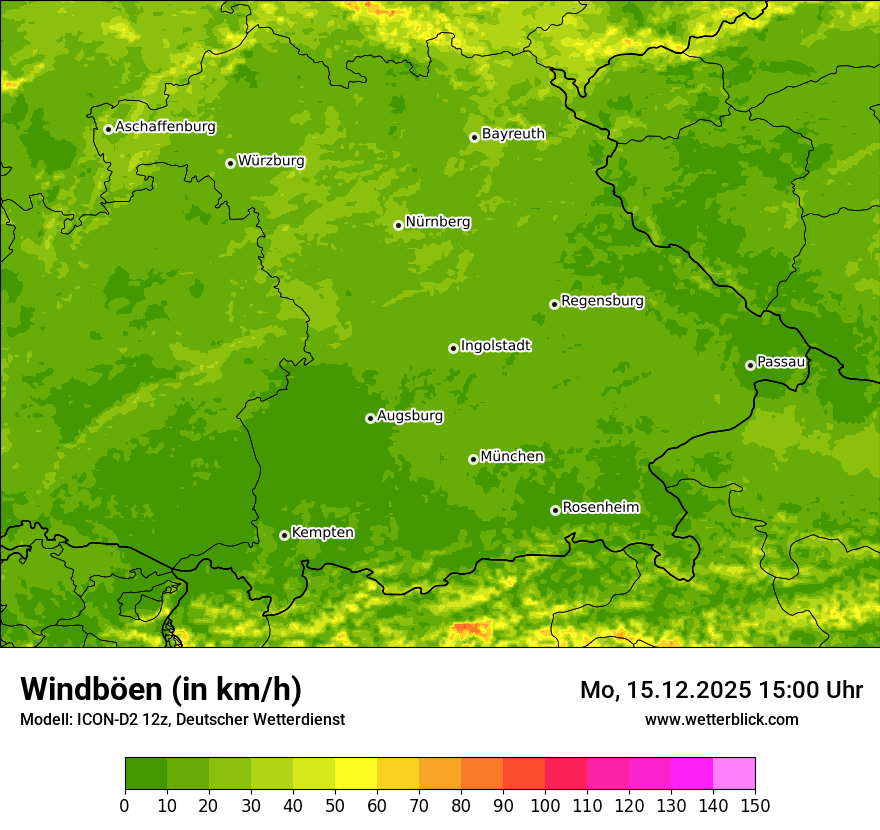 Modellkarten Windgeschwindigkeit