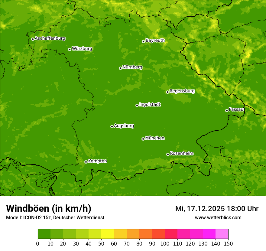 Modellkarten Windgeschwindigkeit