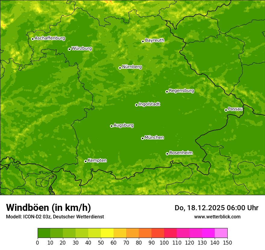 Modellkarten Windgeschwindigkeit