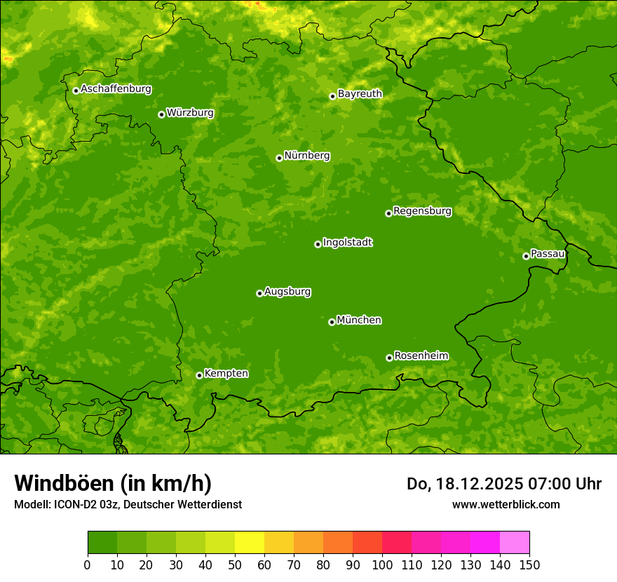 Modellkarten Windgeschwindigkeit