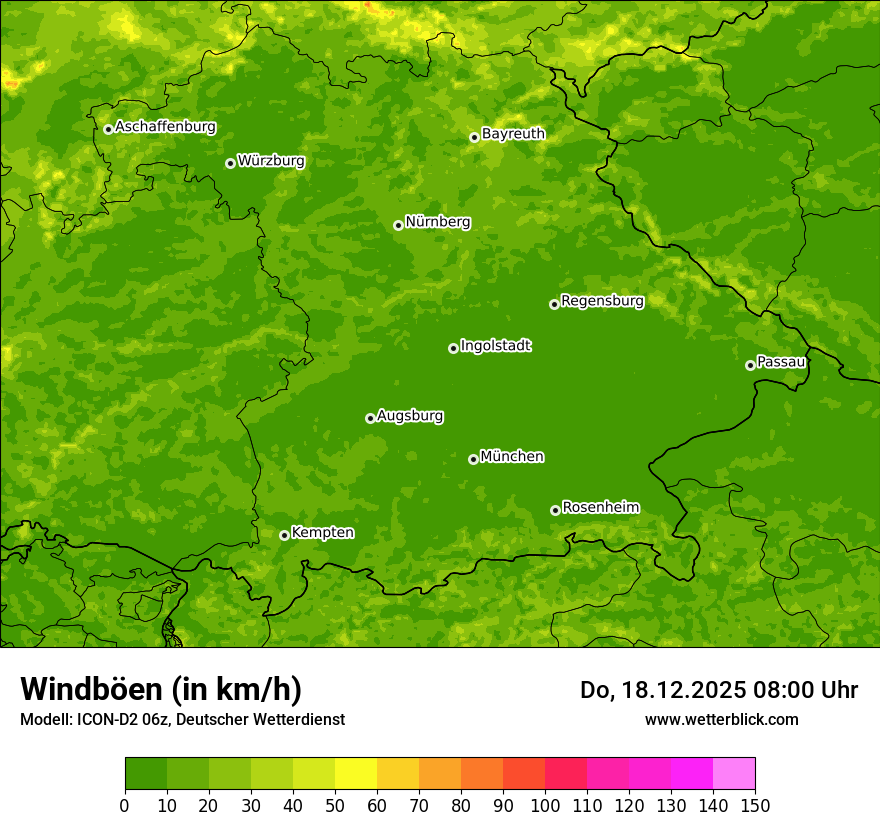 Modellkarten Windgeschwindigkeit