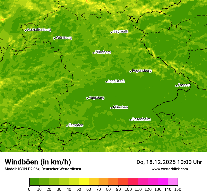 Modellkarten Windgeschwindigkeit