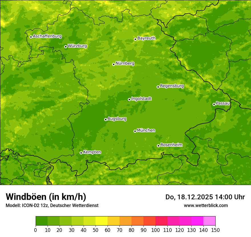 Modellkarten Windgeschwindigkeit