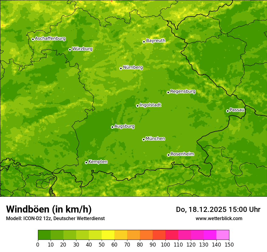 Modellkarten Windgeschwindigkeit