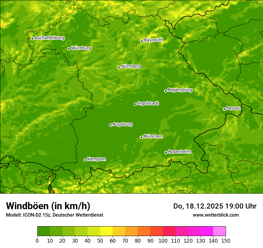 Modellkarten Windgeschwindigkeit