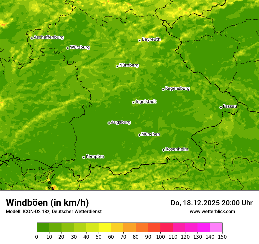 Modellkarten Windgeschwindigkeit