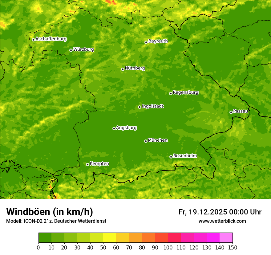 Modellkarten Windgeschwindigkeit