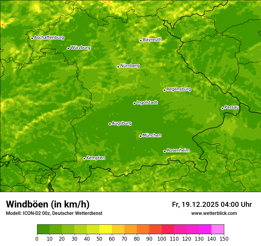 Modellkarten Windgeschwindigkeit