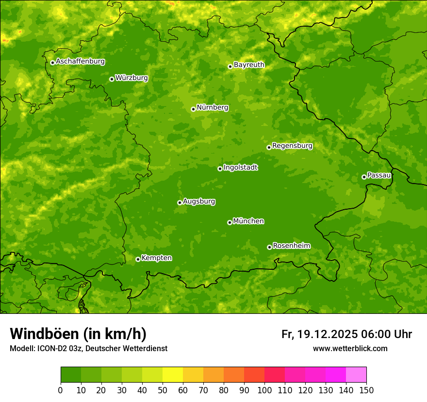 Modellkarten Windgeschwindigkeit