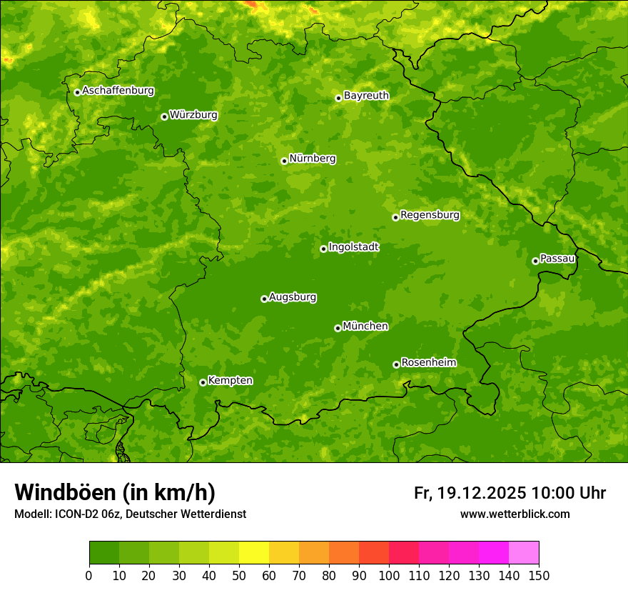 Modellkarten Windgeschwindigkeit
