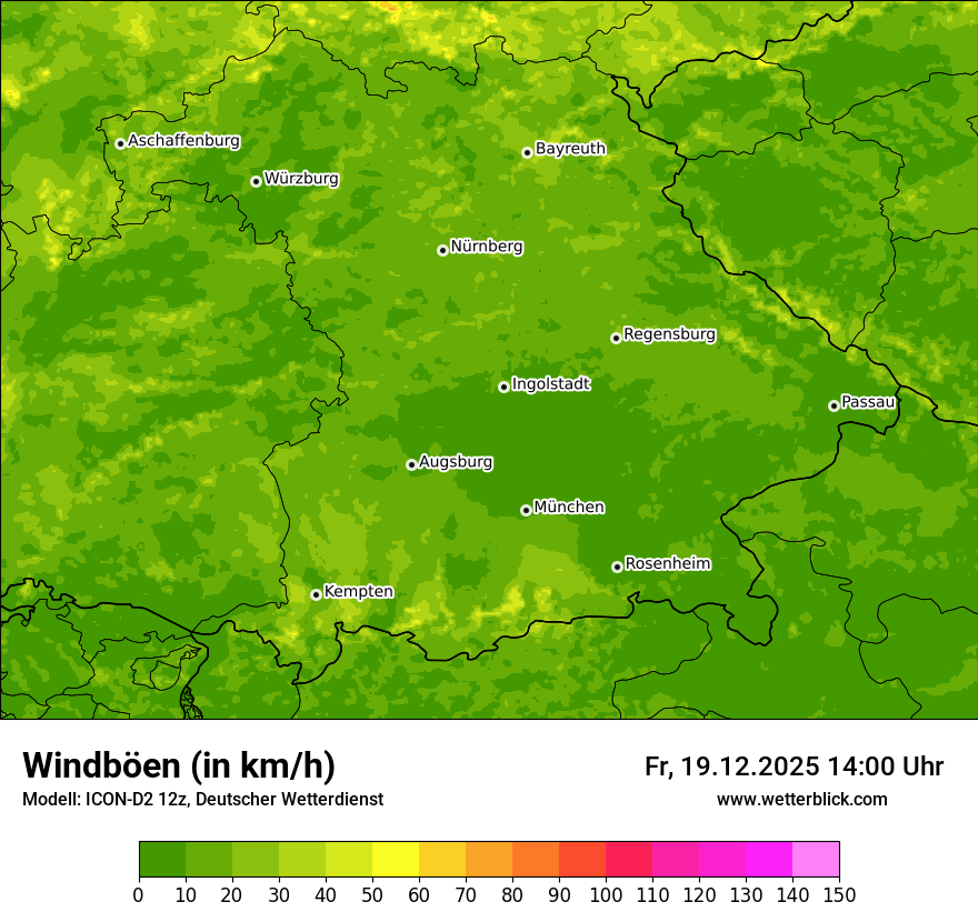 Modellkarten Windgeschwindigkeit