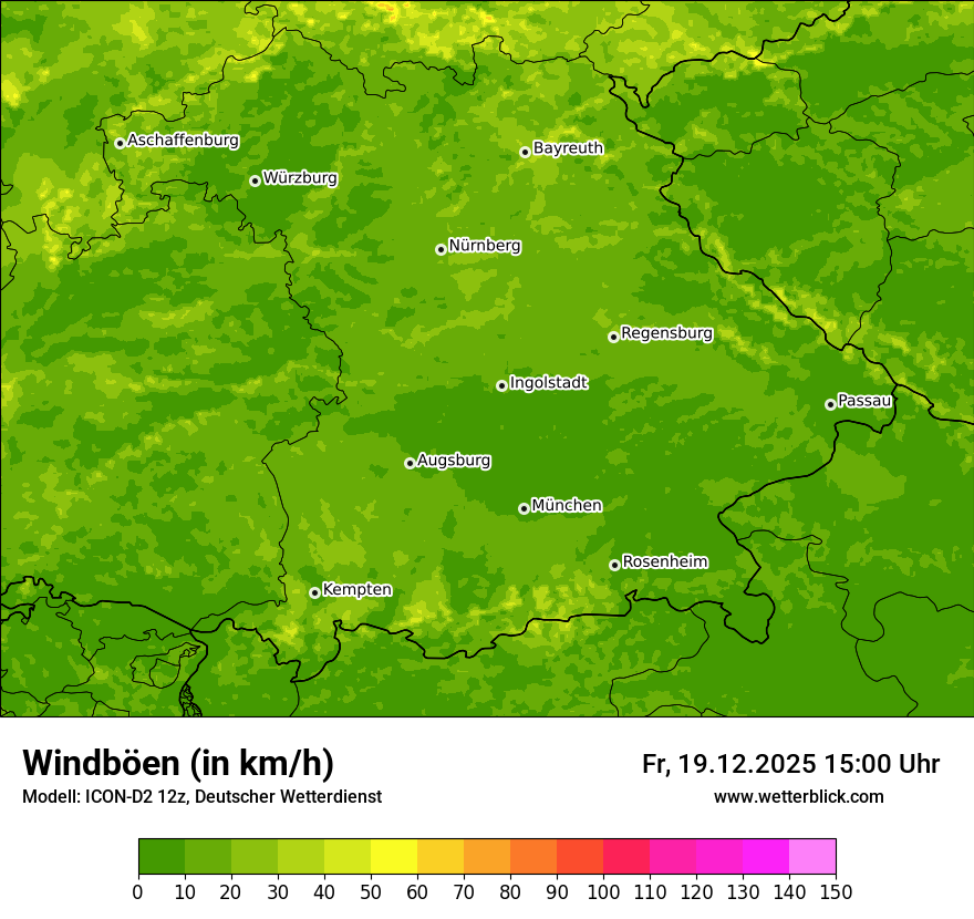 Modellkarten Windgeschwindigkeit