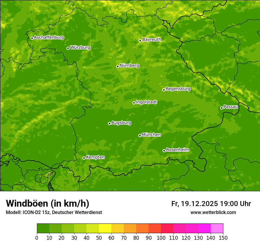 Modellkarten Windgeschwindigkeit